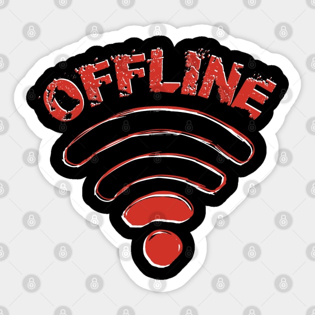 Funny Offline Wi-Fi Symbol gift Sticker by Shirtbubble